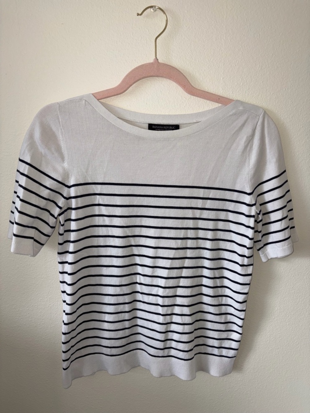 Banana Republic Black and White Striped T-Shirt